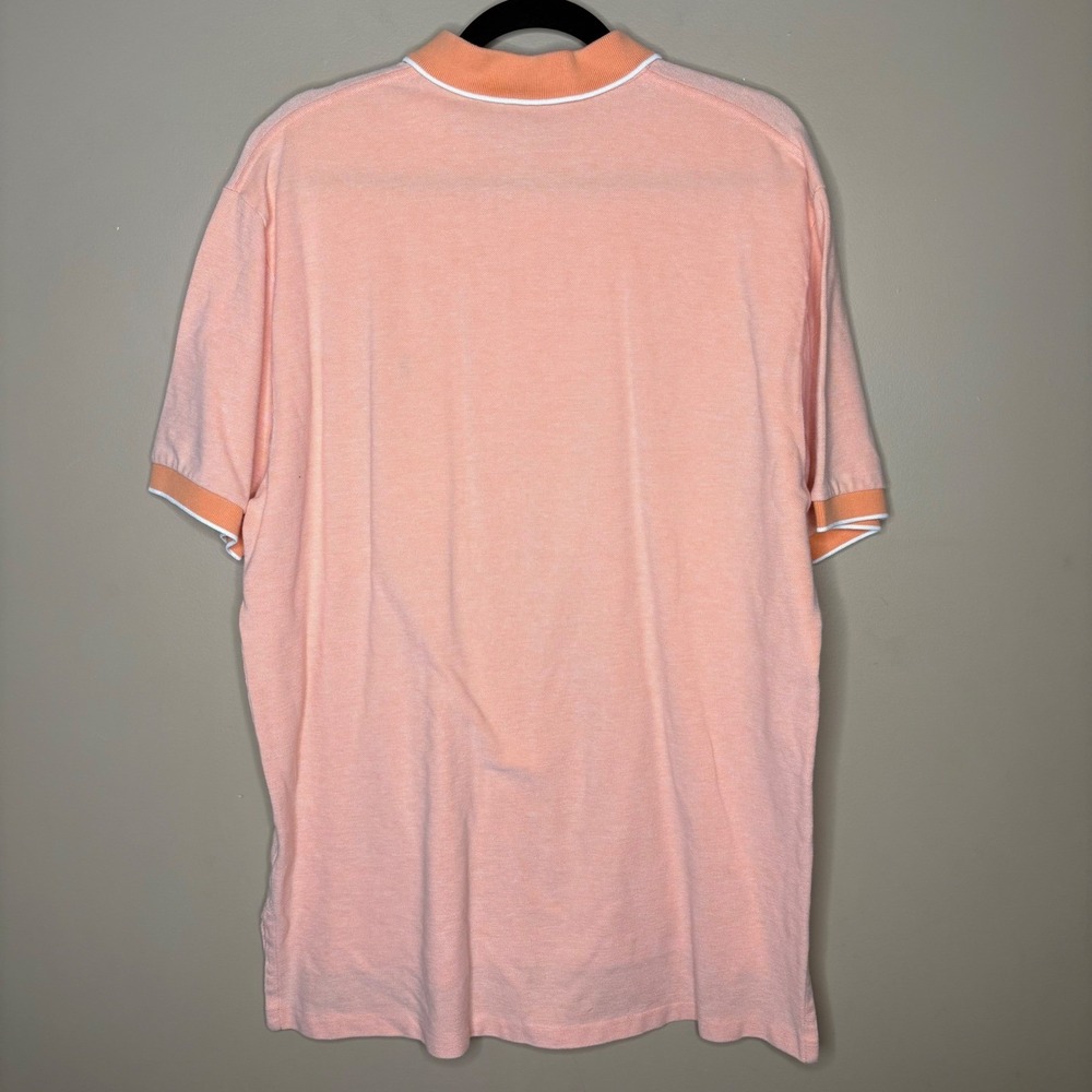 Polo Ralph Lauren Mens XL Peach Orange Tipped Short Sleeve Cotton Polo Shirt - Picture 5 of 5